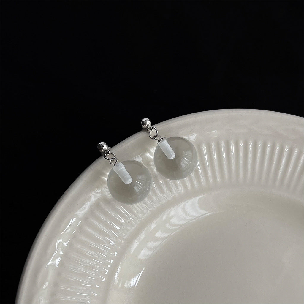 C관 - 투명 유리볼 심플 세련된 귀걸이 [4370-4371] 24.06-3