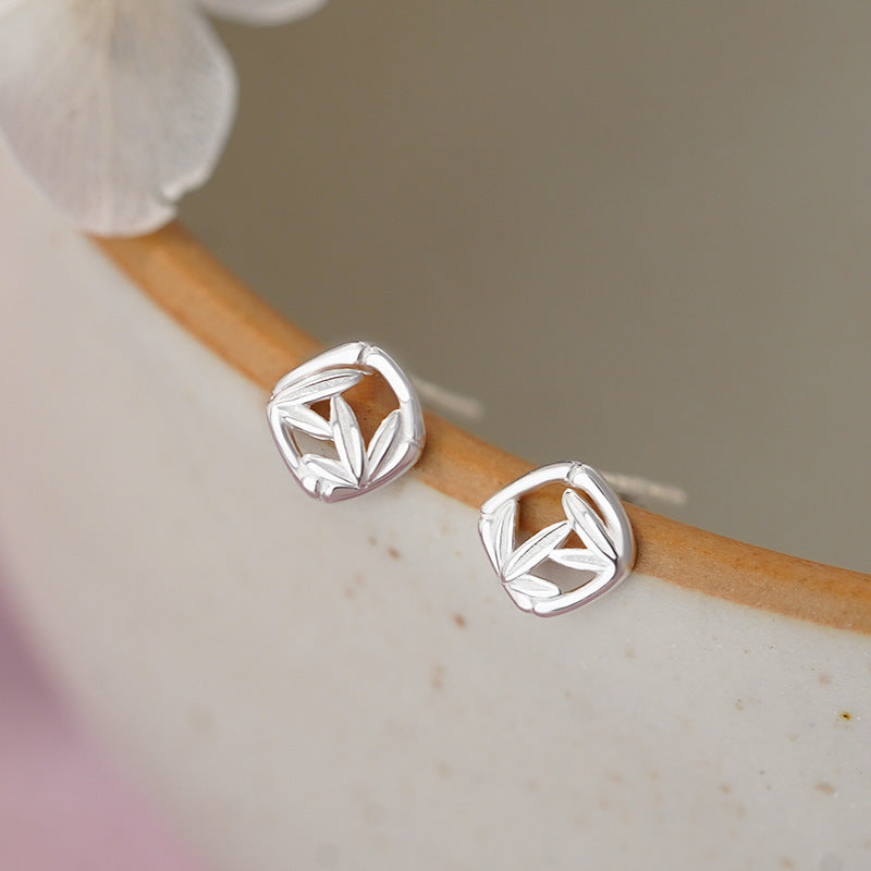 B관 - 999 실버 플라워 잎 디자인 호리병 사각 귀걸이 [YC3092E_1 YC4907E_1] 25.11-2