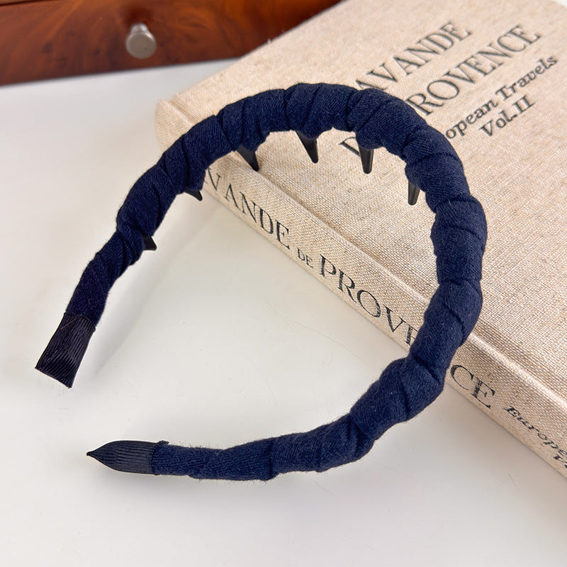 E관 - 소프트 벨벳 패브릭 꼬임 디자인 머리띠 [27499] 25.09-4