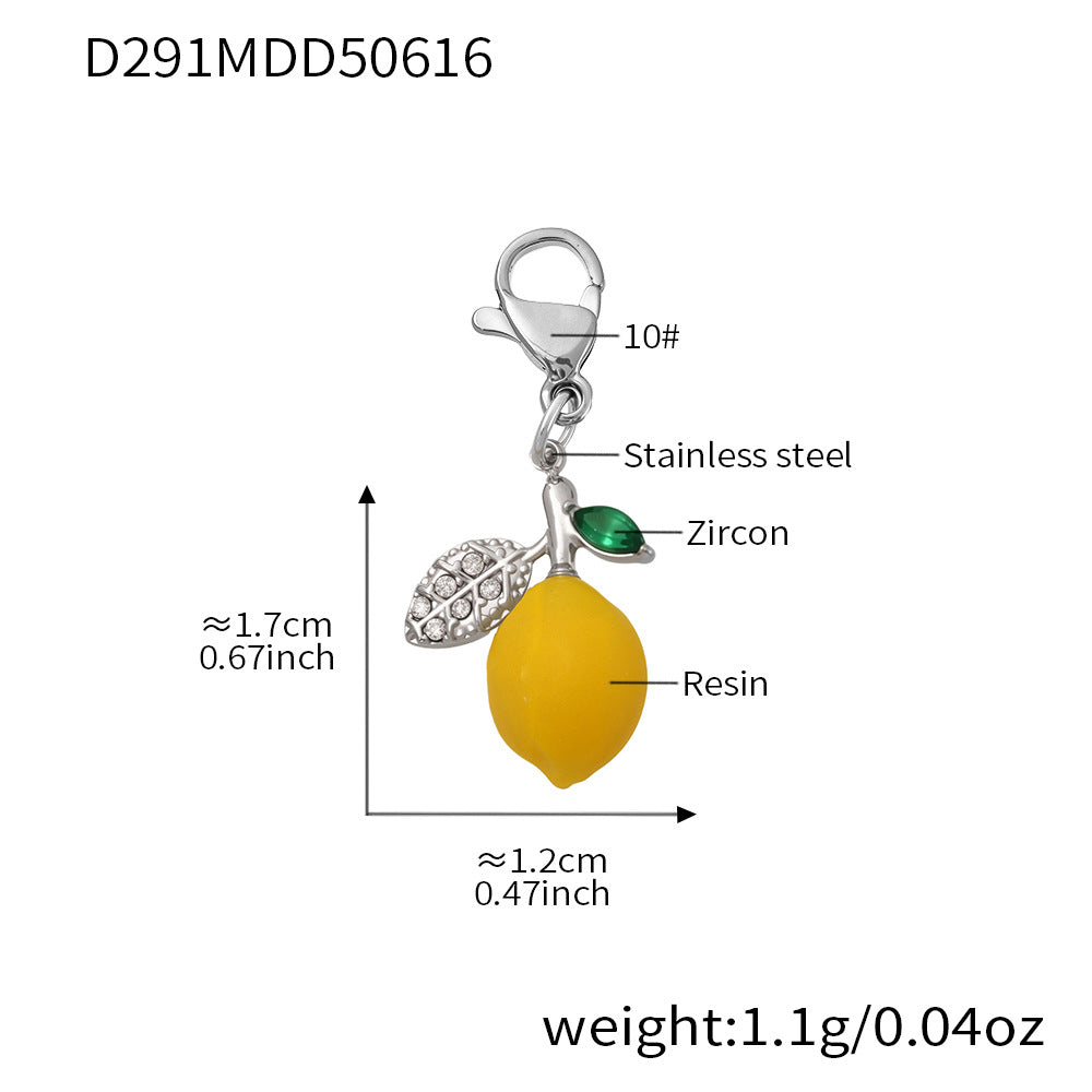 D관 - 레진 레몬 플라워 진주 비즈 펜던트 목걸이 [TXP288] 25.06-3