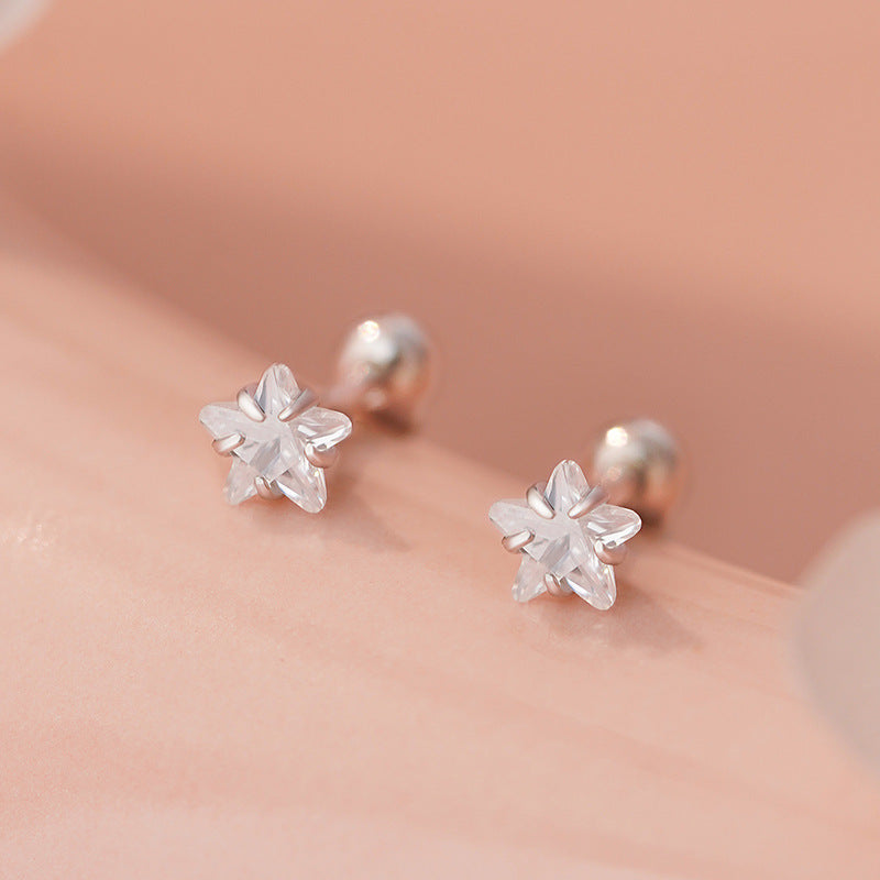 B관 - 999 실버 별 모양 큐빅 피어싱 귀걸이 [YC4262E_1] 25.11-2