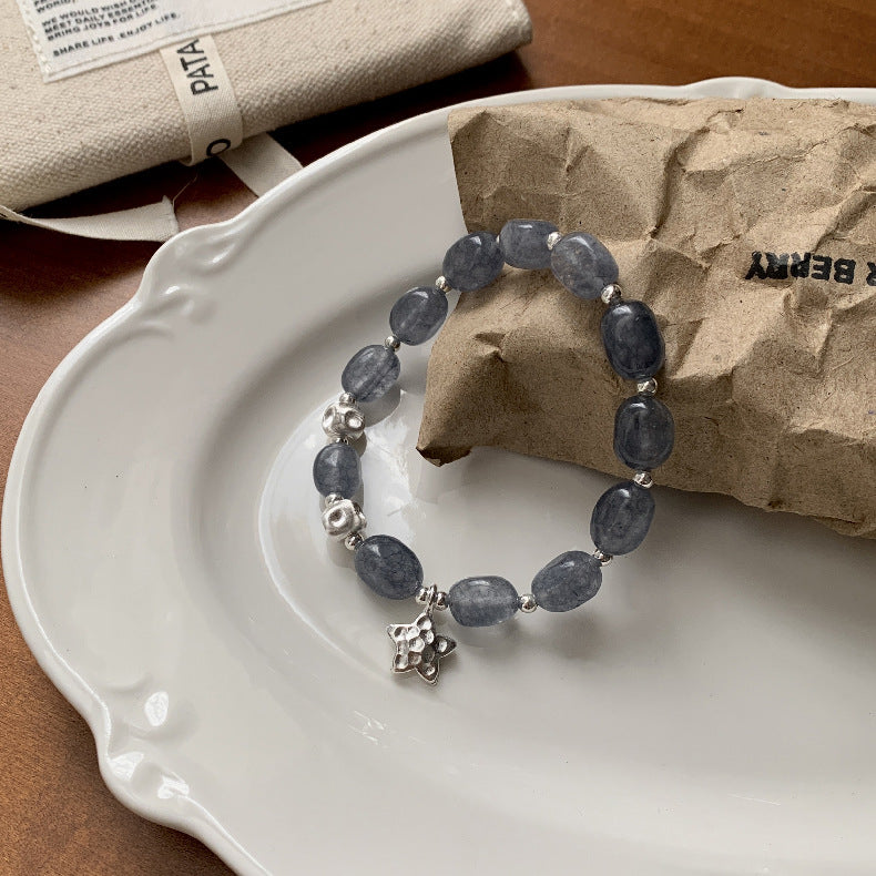 A관 - 별 펜던트 칼세도니 비즈 925 실버 팔찌 목걸이 [1530] 25.11-3