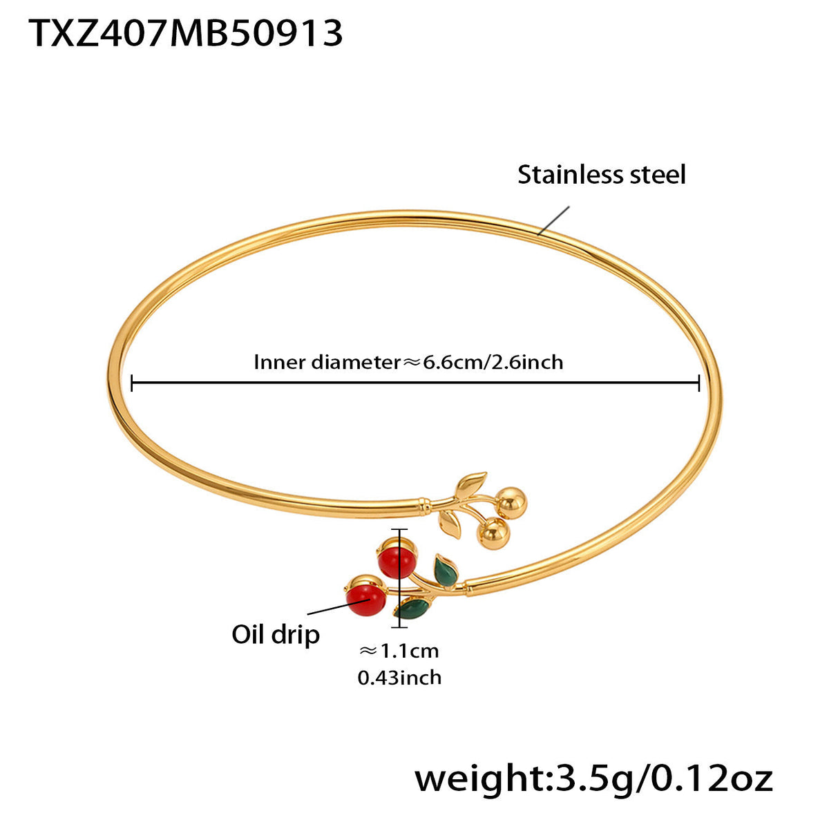 D관 - 스테인리스 스틸 체리 펜던트 목걸이 귀걸이 팔찌 반지 [TXP407] 25.09-4