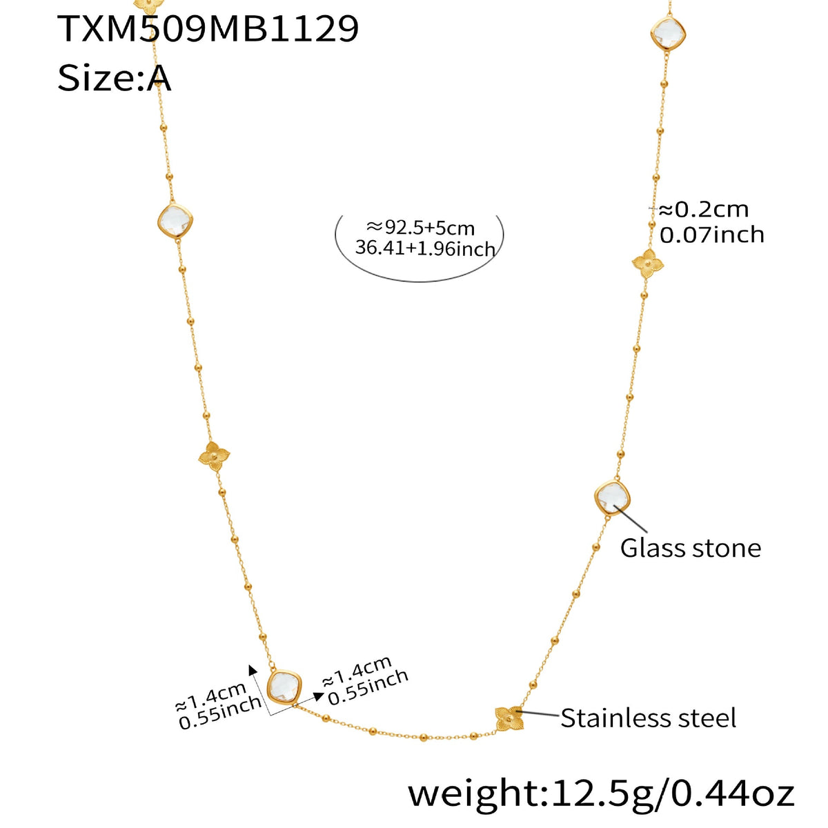 D관 - 스테인리스 스틸 둥근 사각 컷팅 큐빅 목걸이 귀걸이 팔찌 [TXP509] 25.12-1