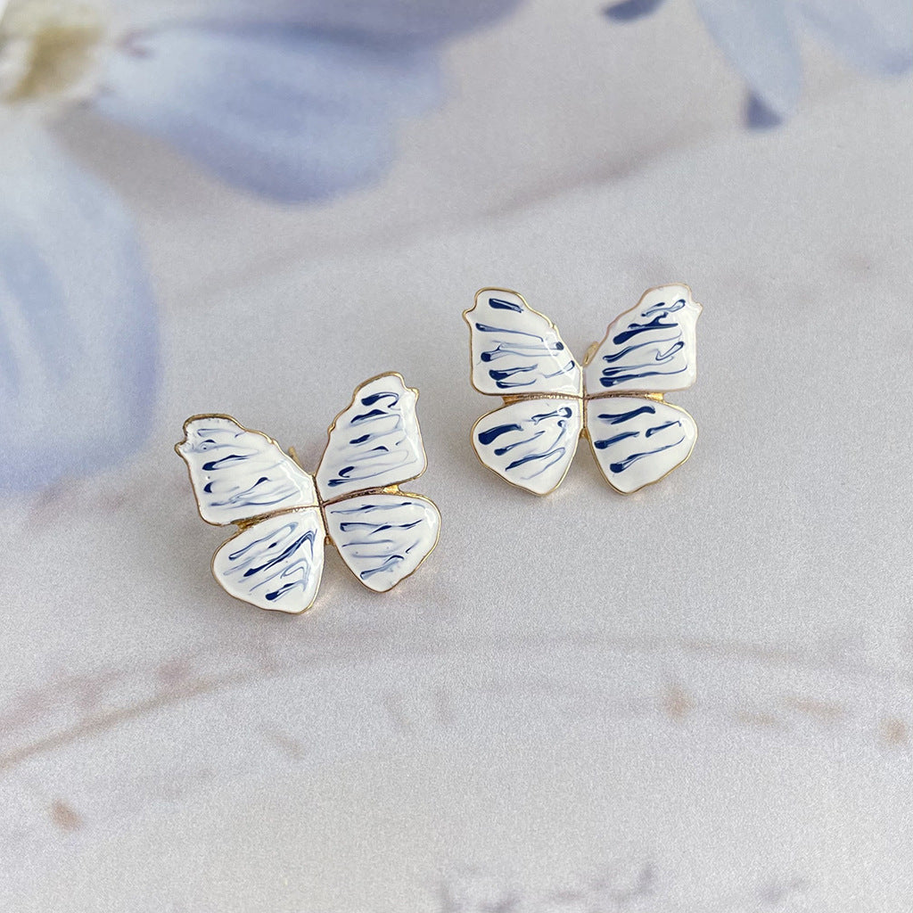 C관 - 청화백자 디자이너 독창적 인스타 감성 14K 도금 귀걸이 [4473-4476] 24.07-2