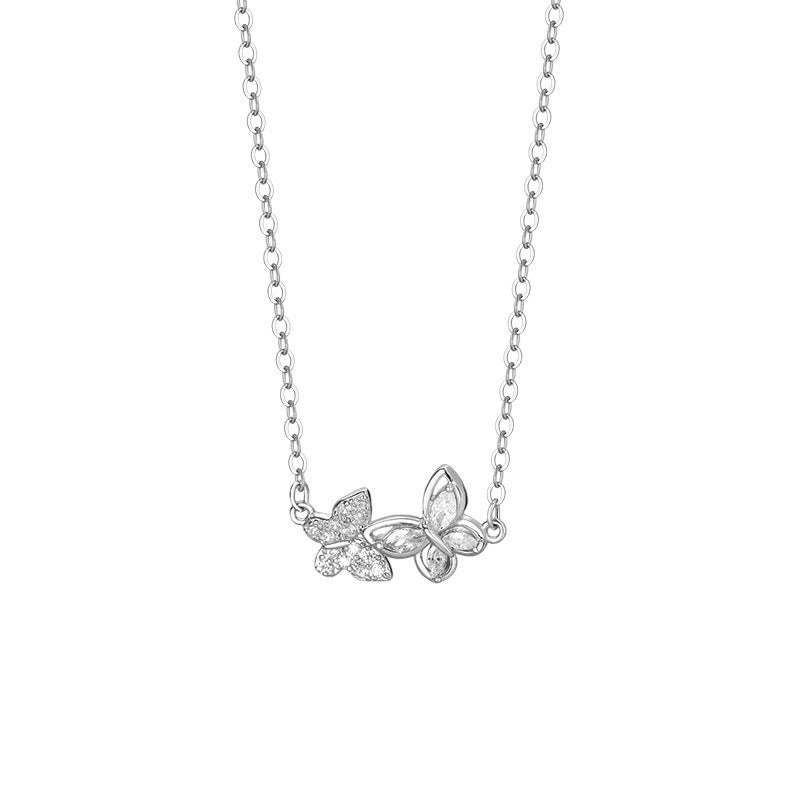 B관 - 999 실버 더블 나비 펜던트 목걸이 [YC3079N_1] 25.10-1
