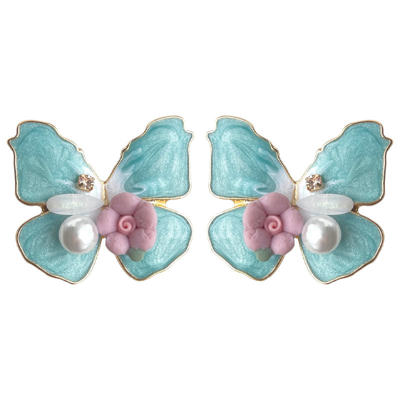 C관 - 민트빛 나비 여름 14K 도금 귀걸이 [4369] 24.06-3
