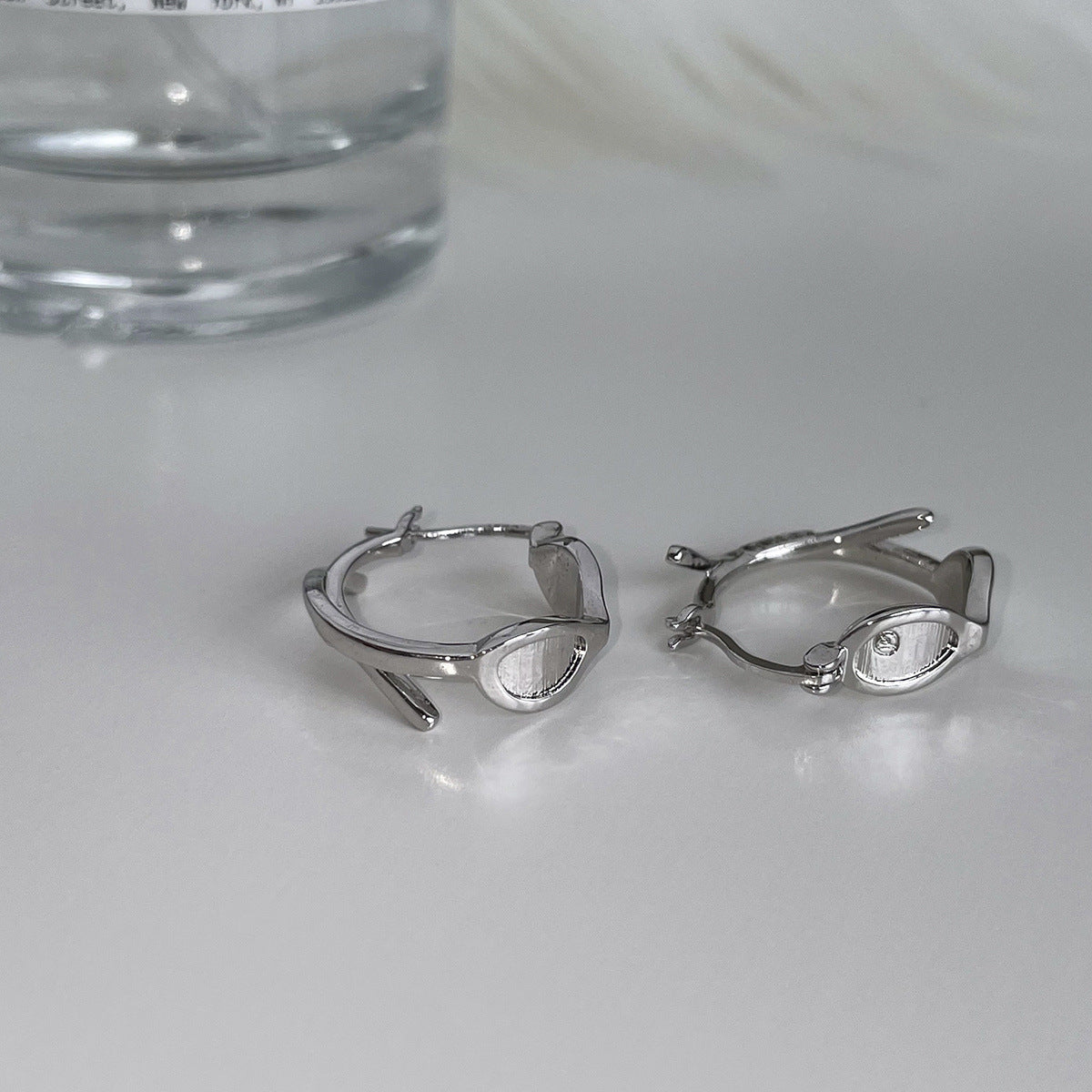 A관 - 925 은침 컬러 큐빅 링 귀걸이 [EH-4027] 25.10-2