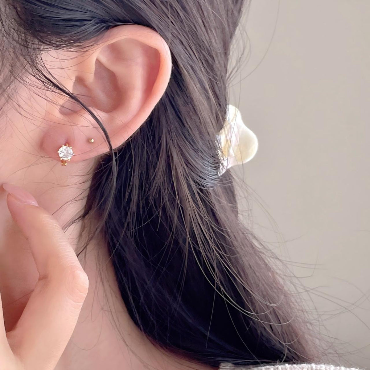 F관 - 925 실버 6프롱 큐빅 귀걸이 [C1420] 25.11-3