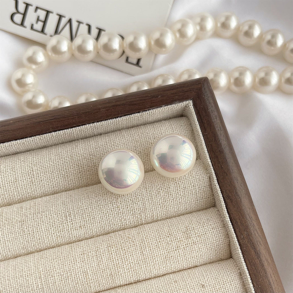 C관 - 고품질 담수 진주 라운드 펄 14K 도금 은침 귀걸이 [4566-4570] 24.07-2