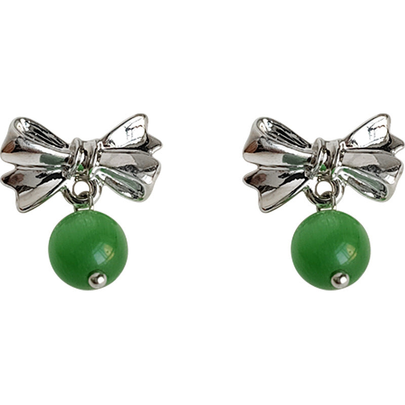 C관 - 고급스러운 글라스 묘안석 귀걸이 숲 속 스타일 귀걸이 [2395] 24.04-2