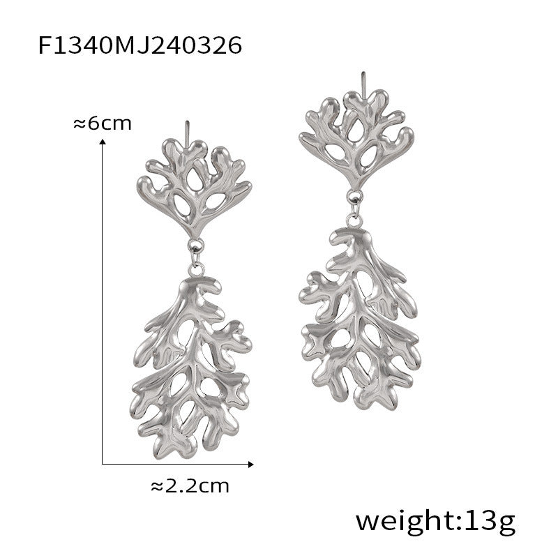 D관 - 레트로 소라 기하학적 티타늄 스틸 골드 도금 유니크 엘레강스 귀걸이 [F1338-40-F1345] 24.04-1