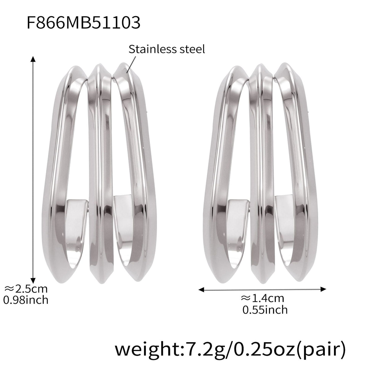 D관 - 스테인리스 18K 도금 레이어 하트 트위스트 귀걸이 [F753] 25.11-1