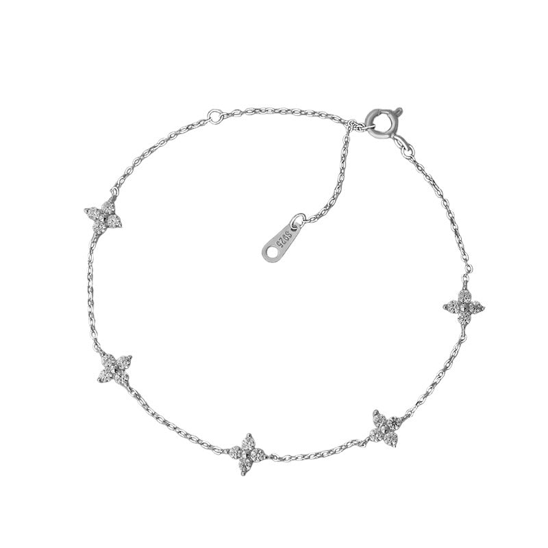 B관 - 925 실버 큐빅 플라워 팔찌 [YC4953SL_1] 25.10-1