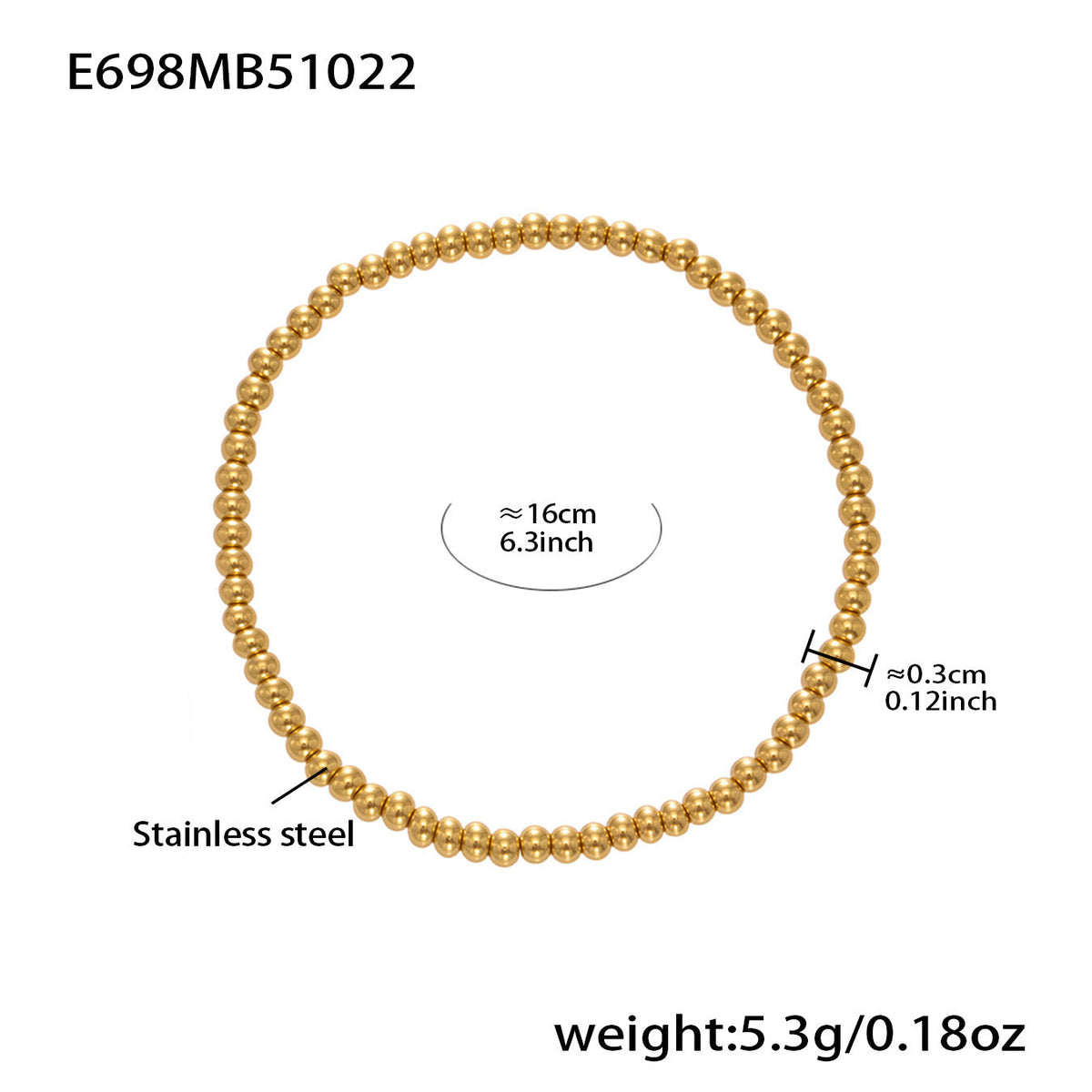 D관 - 스테인리스 18K 도금 하트 멀티 펜던트 스틸 비즈 팔찌 [E696-E697-E698] 25.10-5