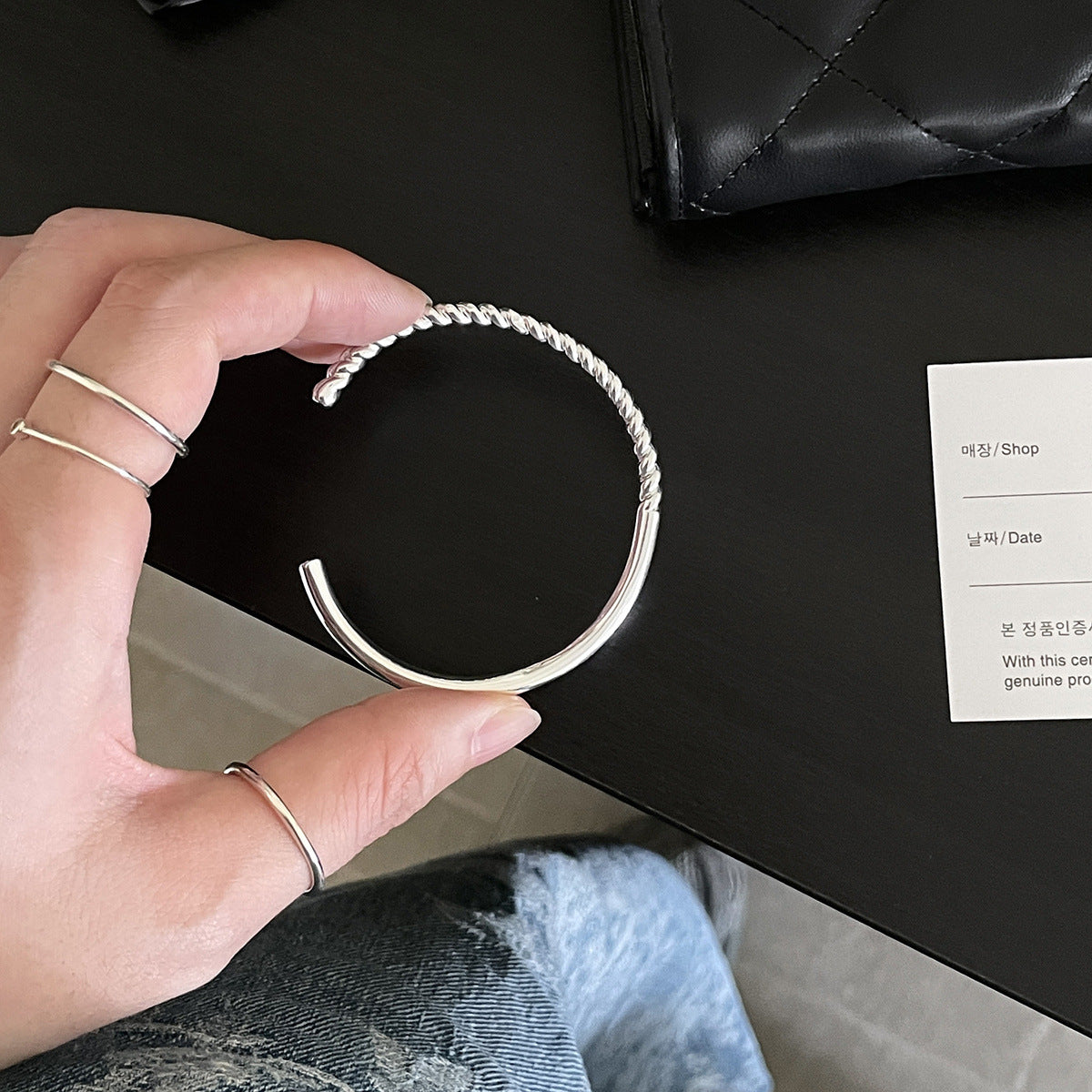 A관 - 불규칙 파도 모양 꼬임 오픈형 팔찌 [SL-483] 25.09-4