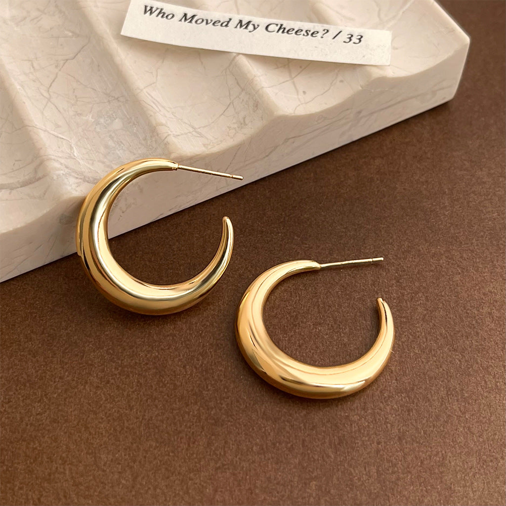 C관 - 14K 도금 925 은침 원형 귀걸이 [5366-5369] 25.02-3