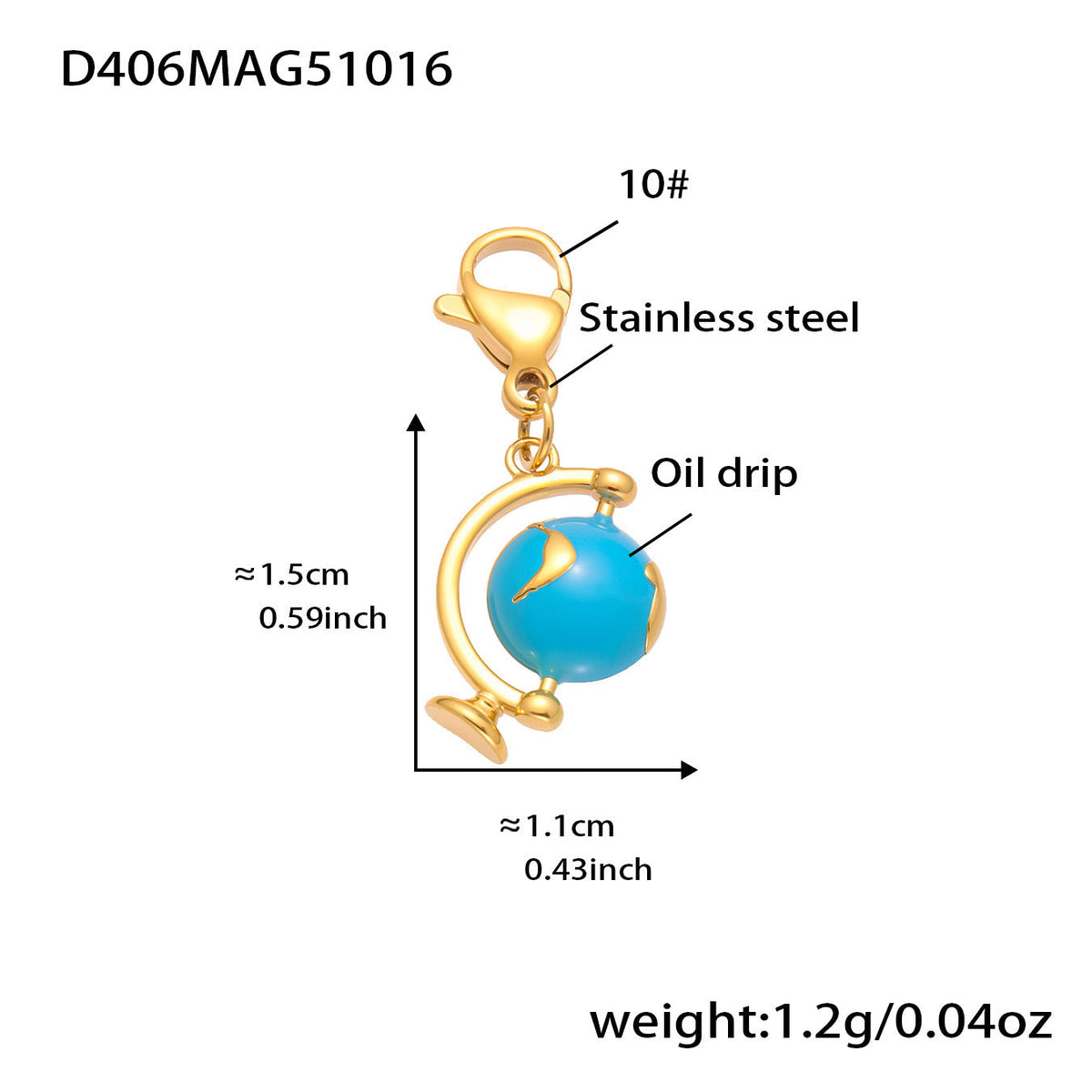 D관 - 스테인리스 스틸 큐빅 과일 열기구 지구본 펜던트 목걸이 팔찌 반지 [TXP422] 25.10-4