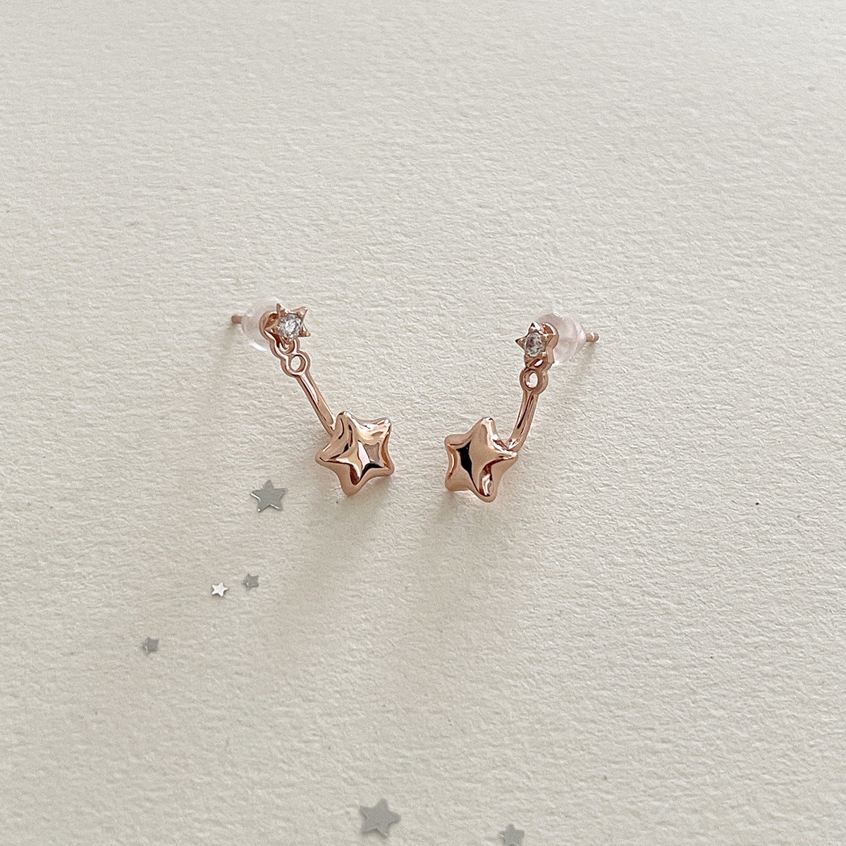 A관 - 925 은침 큐빅 별 디자인 후크형 귀걸이 [EH-4172] 25.10-4