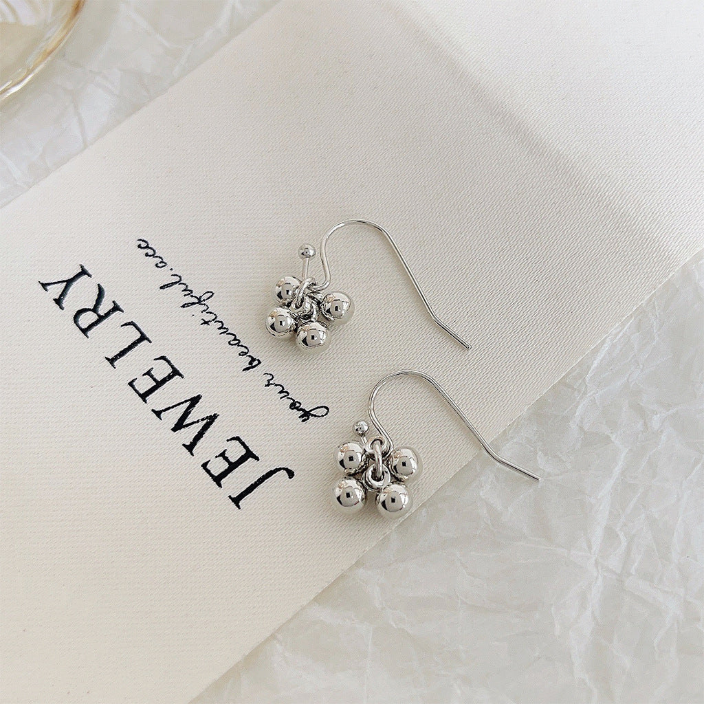 C관 - 14K 도금 포도 모양 핸드메이드 심플 귀걸이 [4217-4218] 24.06-2