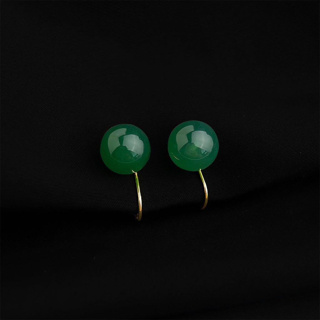 C관 - 18K 도금 에나멜 플라워 이어커프 귀걸이 [EJ0301S] 25.03-1