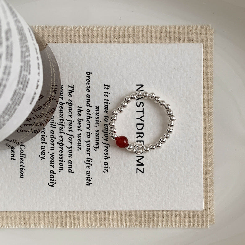 A관 - 아게이트 칼세도니 담수진주 비즈 925실버 반지 [RA] 25.11-4