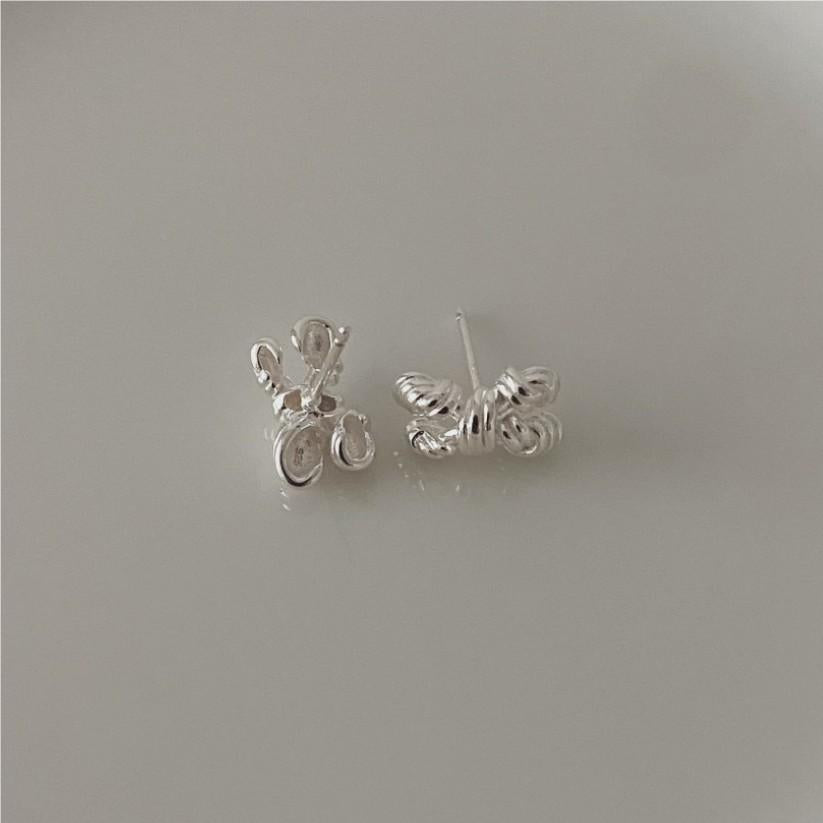 F관 - 925 실버 매듭 리본 모양 스터드 귀걸이 [C1089] 25.10-4