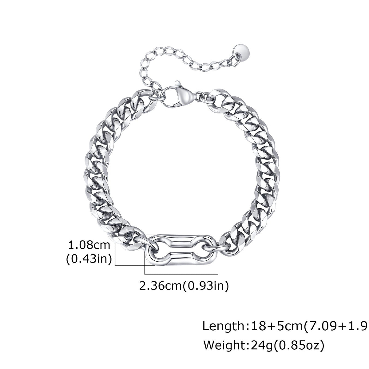 G관 - 스테인리스 스틸 8자 볼드 체인 팔찌 [BR-2632] 25.12-1
