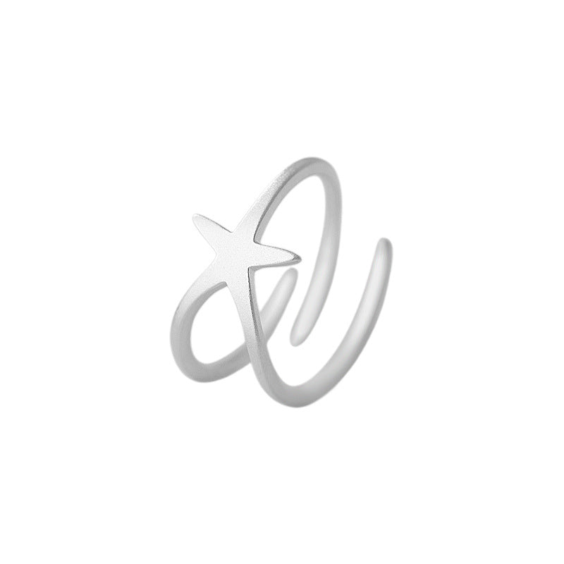 B관 - 925 실버 별 디자인 오픈형 반지 [YC3230R_1] 25.10-1