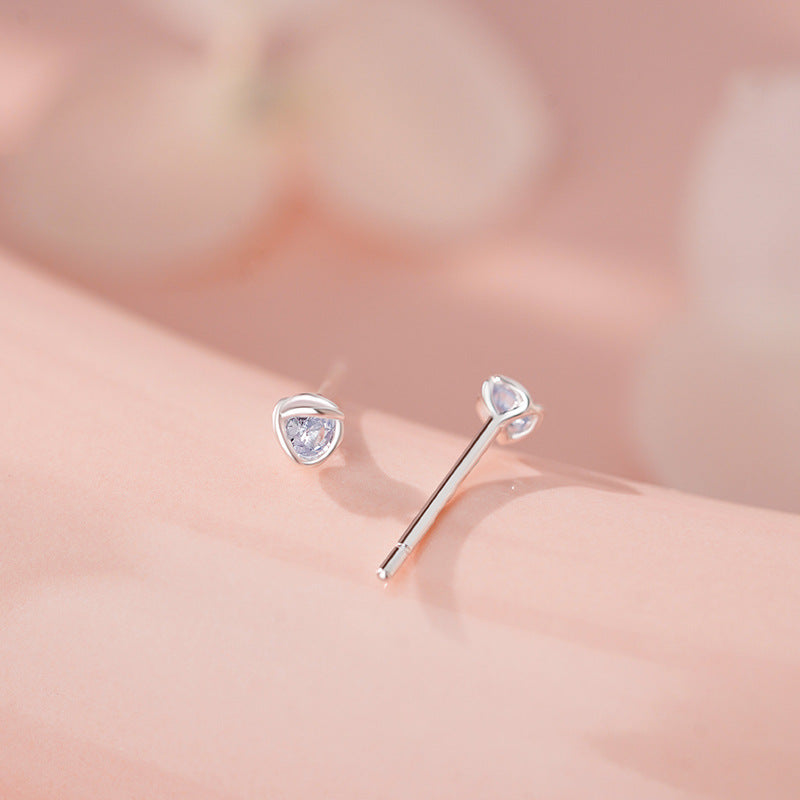 B관 - 999 실버 컬러 큐빅 스터드 귀걸이 [YC10043E] 25.12-1