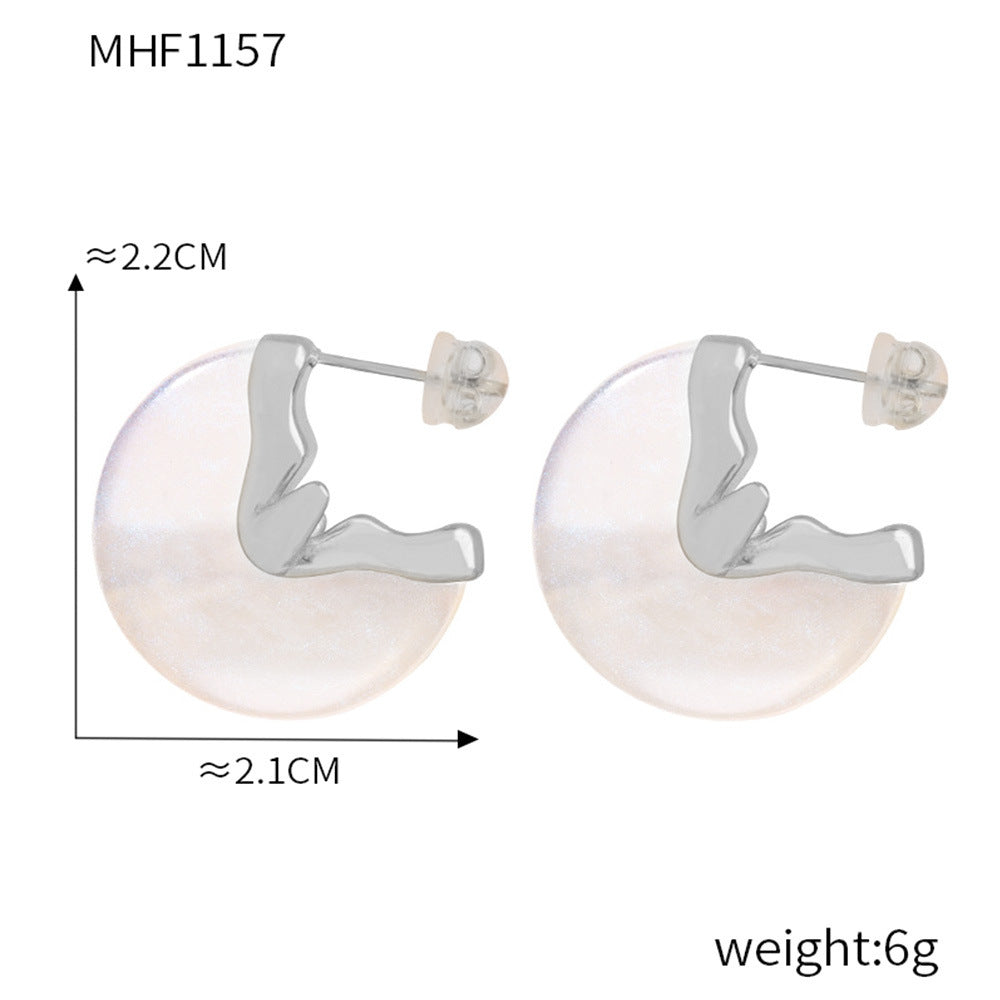 D관 - 스테인리스 스틸 캔디 컬러풀 레진 귀걸이 [F854] 24.12-4