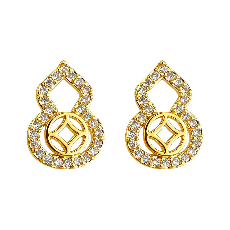 C관 - 호리병 모양 큐빅 925 은침 귀걸이 [7181] 25.12-1