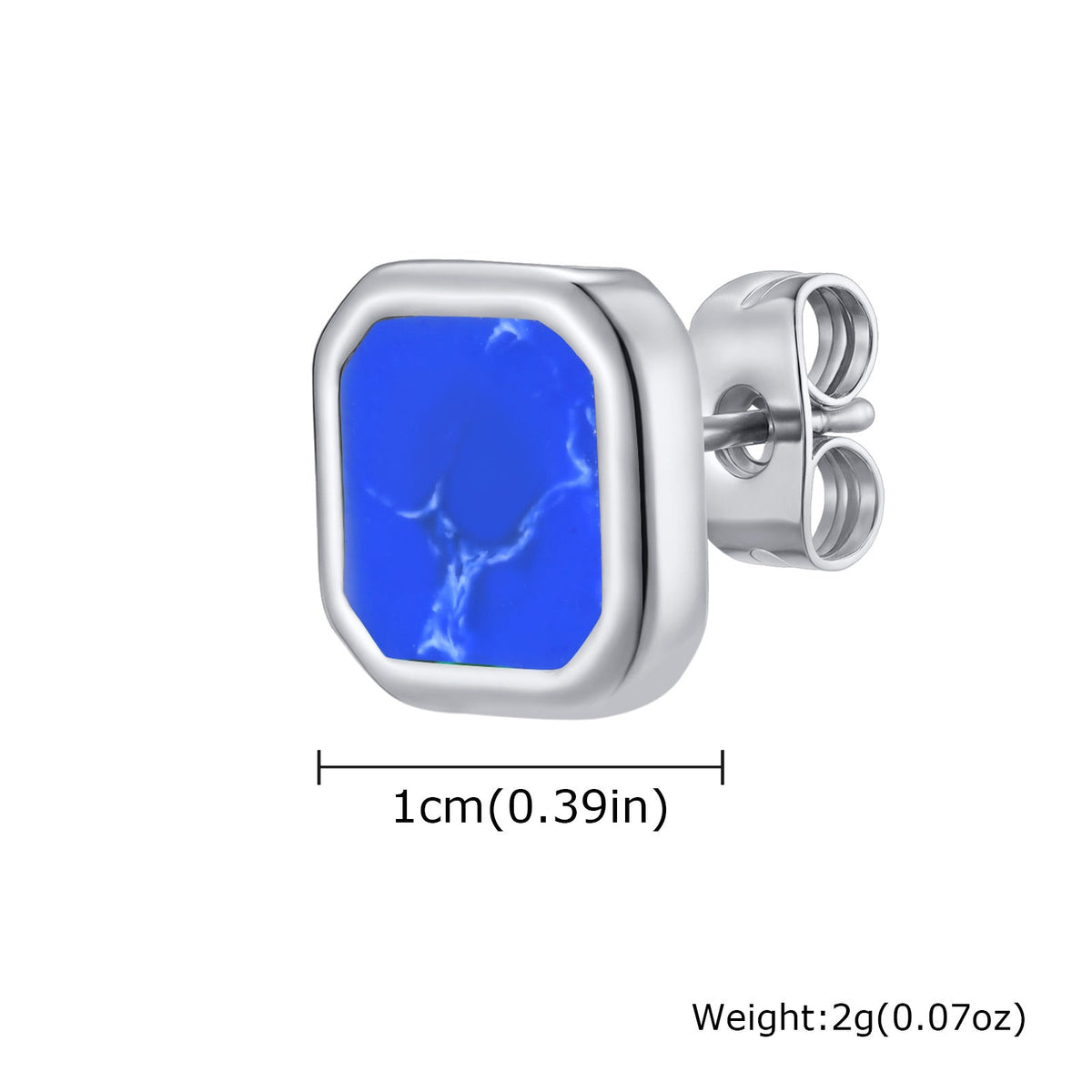 G관 - 스테인리스 스틸 심플 사각 모양 귀걸이 [ES-728] 25.12-2