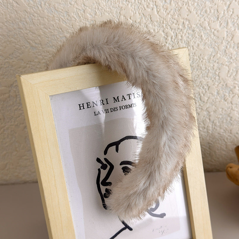 E관 - 인조 밍크 퍼 소재 볼륨 머리띠 [24297] 25.11-1