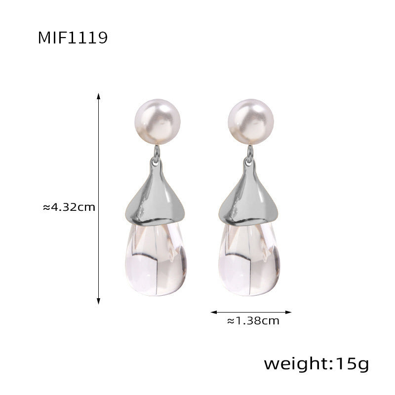 D관 - 스테인리스 스틸 캔디 컬러풀 레진 귀걸이 [F854] 24.12-4