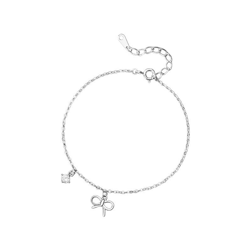 B관 - 999 실버 리본 큐빅 펜던트 팔찌 [YC4519SL_1] 25.11-2