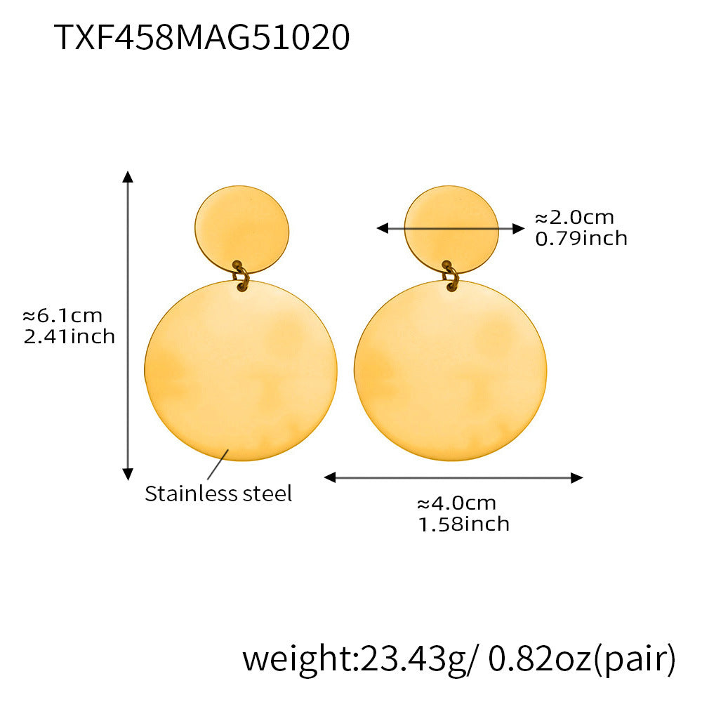 D관 - 스테인리스 18K 도금 원형 링 목걸이 귀걸이 반지 [TXP458] 25.10-5