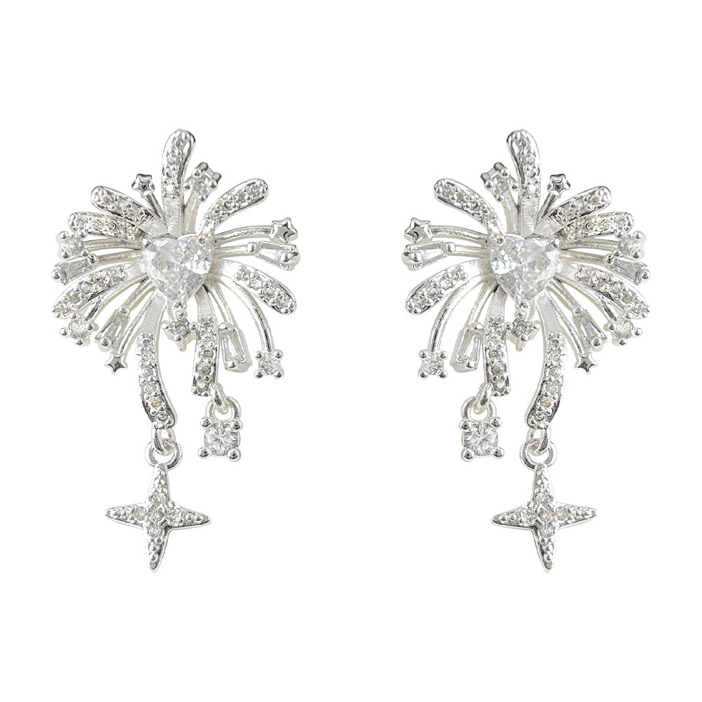 C관 - 925 은침 별 불꽃 모양 드롭 귀걸이 [7022] 25.11-1