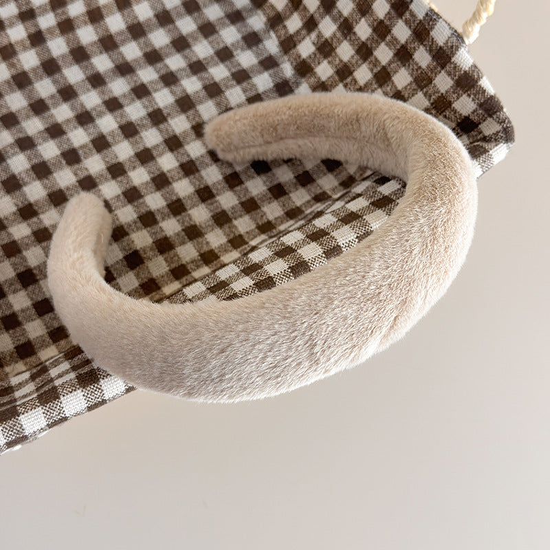 E관 - 퍼 소재 파스텔 볼륨 와이드 머리띠 [19179] 25.11-3