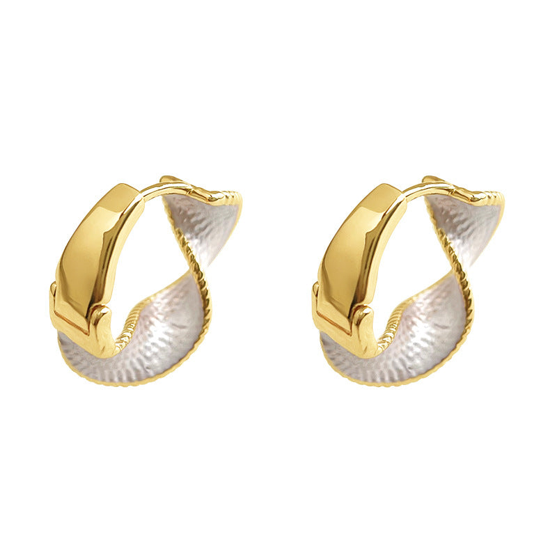 C관 - 입체 트위스트 비틀림 모양 후프 귀걸이 [6986] 25.10-5