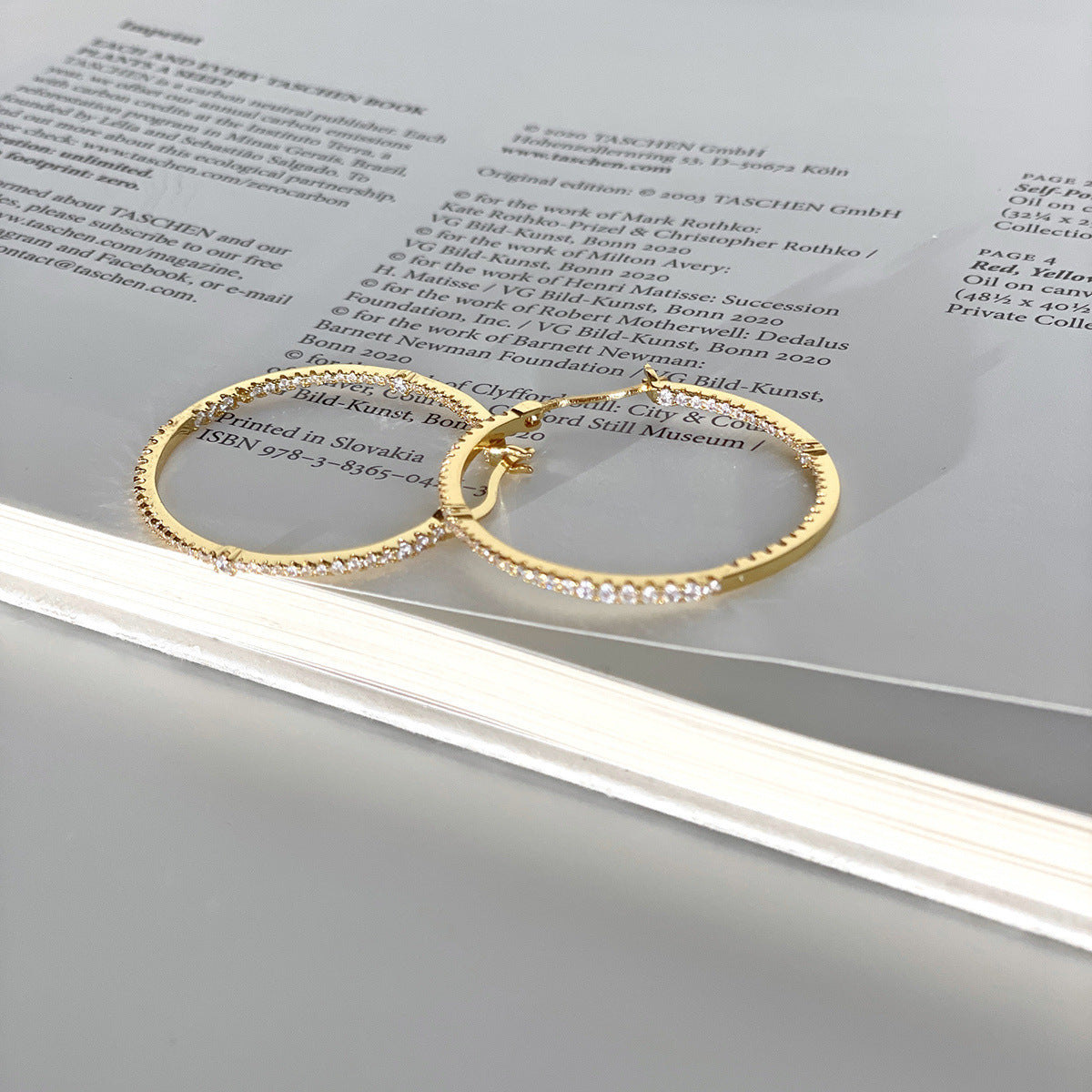 A관 - 925 은침 큐빅 대형 링 귀걸이 [EH-4102] 25.10-1