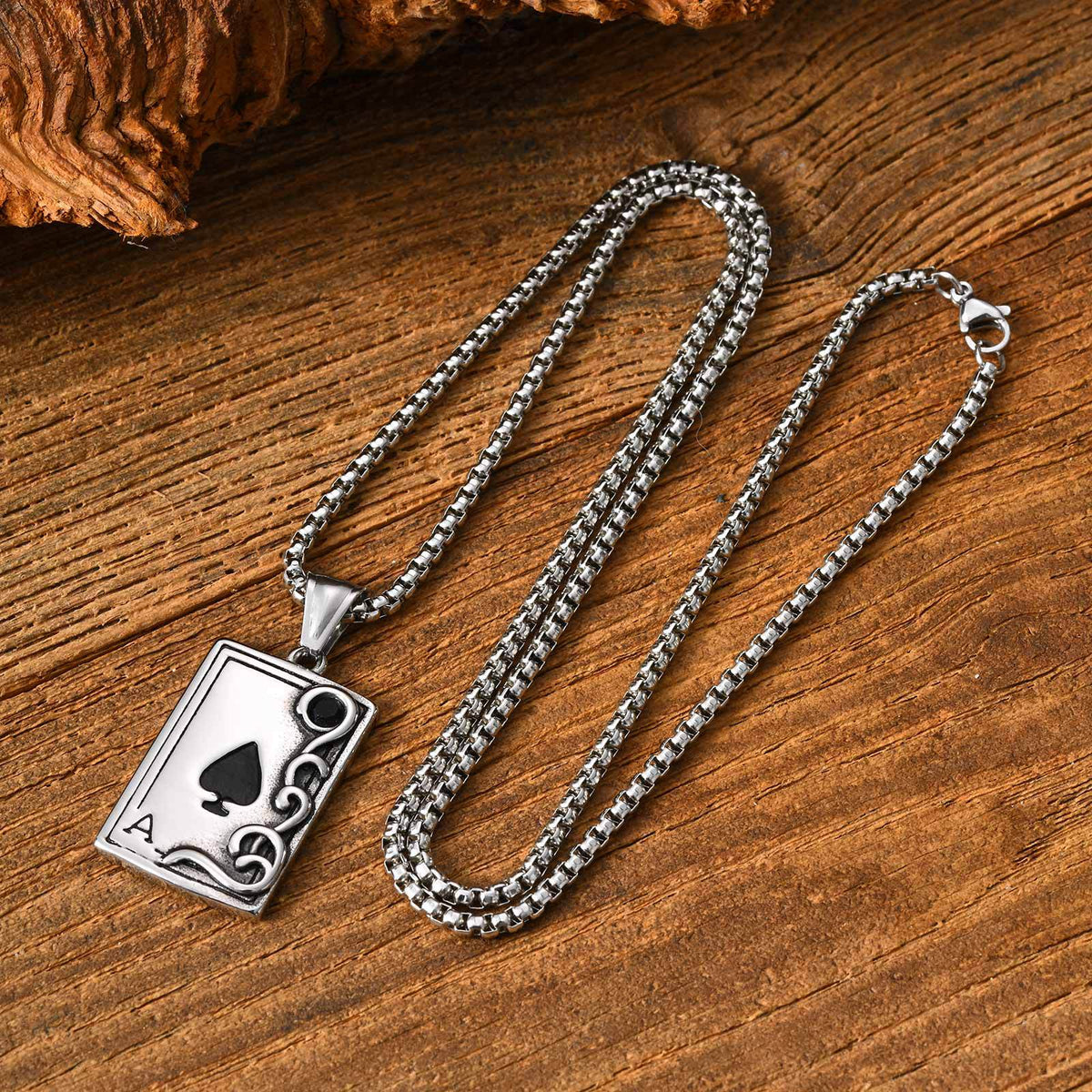 G관 - 스테인리스 스틸 포커 스페이드 A 펜던트 목걸이 [PN-2317S] 25.12-3