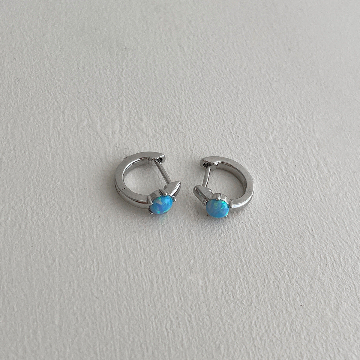 A관 - 티타늄 스틸 오팔 링형 일자침 귀걸이 [EH-4089] 25.10-4