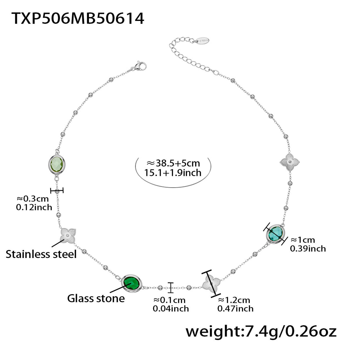 D관 - 스테인리스 스틸 타원형 컷팅 글라스 스톤 18K도금 목걸이 팔찌 귀걸이 [TXP506] 25.12-1