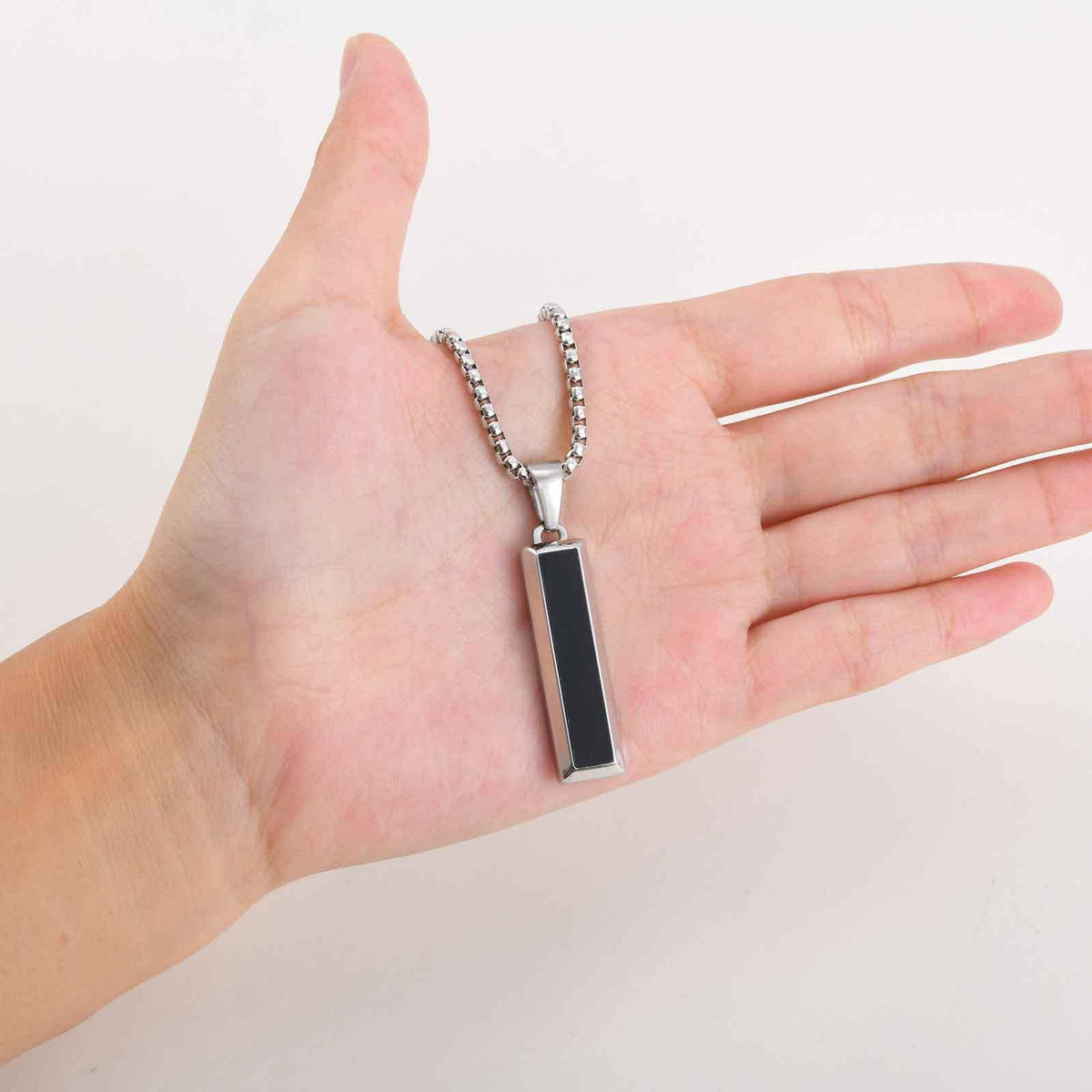 G관 - 스테인리스 오닉스 마노 터키석 펜던트 목걸이 [PN-2221] 25.11-1