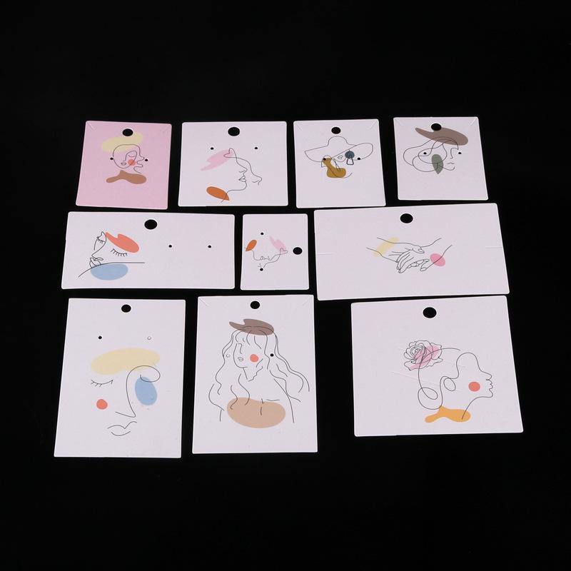 액세서리 부자재 - [6x9cm] 목걸이 귀걸이 포장지 200장 얼굴 그림 두꺼운 코팅지 OPP 별도구매 [GF03]