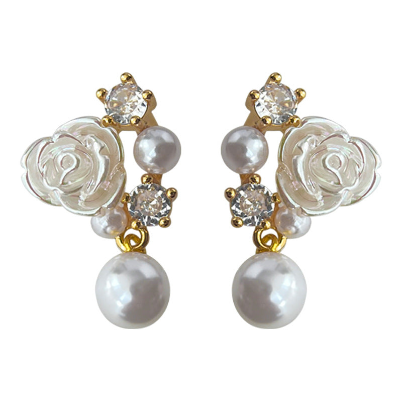 C관 - 미니 큐빅 14K 도금 꽃 은침 여름 귀걸이 [4402] 24.07-1