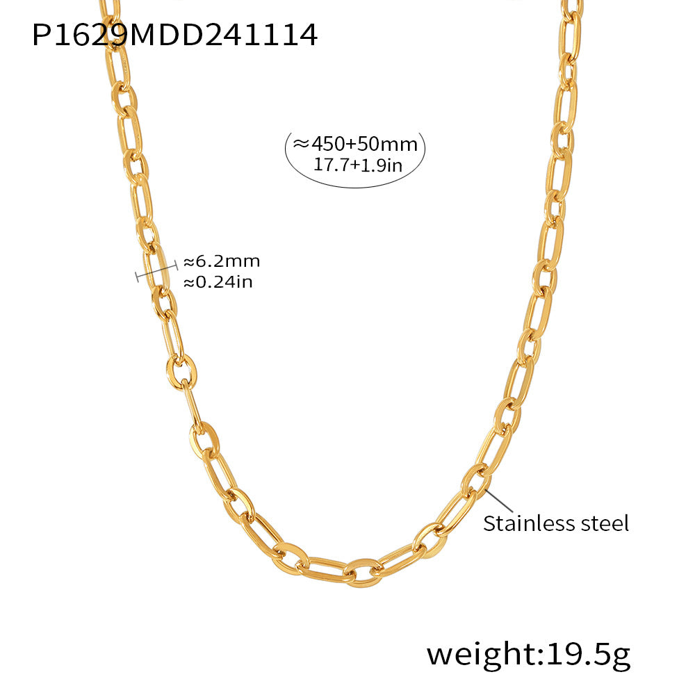D관 - 미키 펜던트 2단 스위트 쿨 스타일 스테인리스 스틸 18K 도금 목걸이 [P1628-P1629] 24.11-4