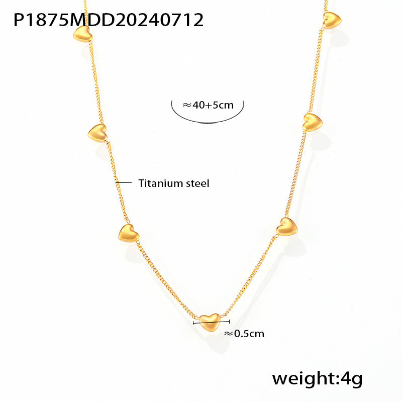 D관 - 티타늄 스틸 18K 도금 입체 하트 펜던트 레이어드 목걸이 [P1875-P1694] 24.07-3