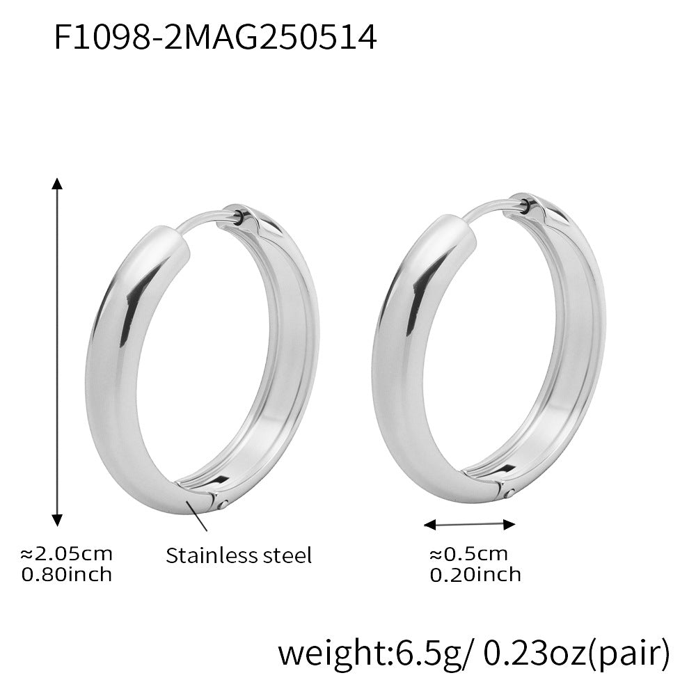D관 - 투톤 원형 18K 도금 스테인리스 스틸 귀걸이 [F1015-F1098] 25.05-4